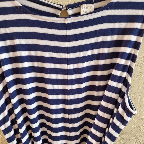 Loft beach shorts romper XS navy stripe silver metallic nautical - Picture 8 of 8